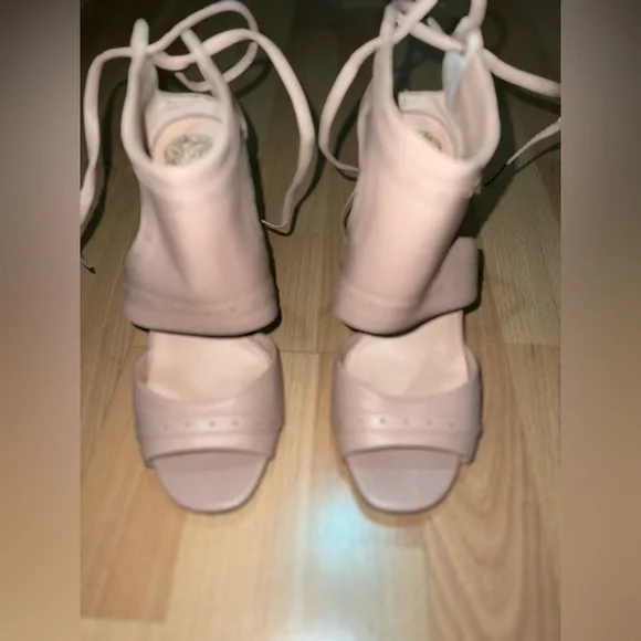 Vince Camuto Nude Leather Heels - Picture 2 of 7